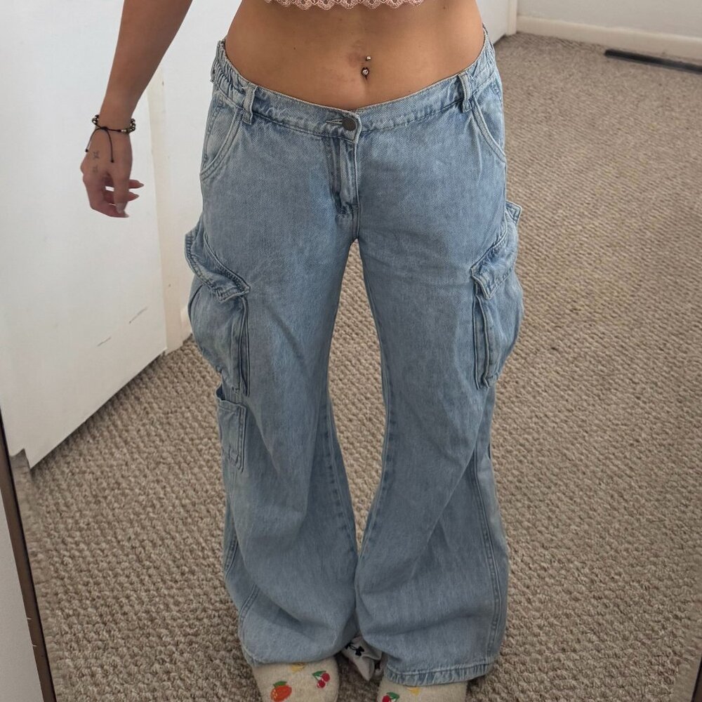baggy lowrise cargo jeans